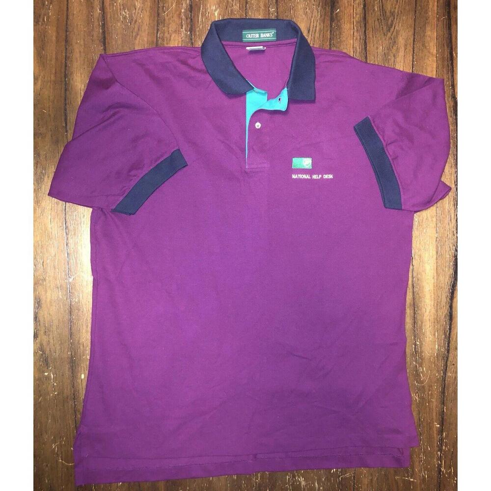 Vintage Outer Banks BP National Help Desk Polo Made in USA Men’s Size XL
